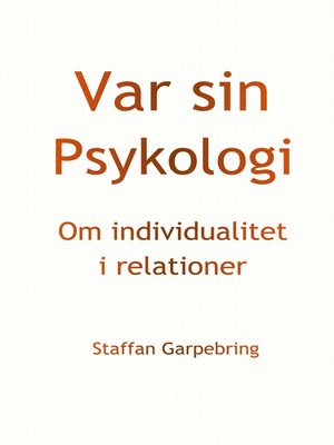 cover image of Var sin Psykologi